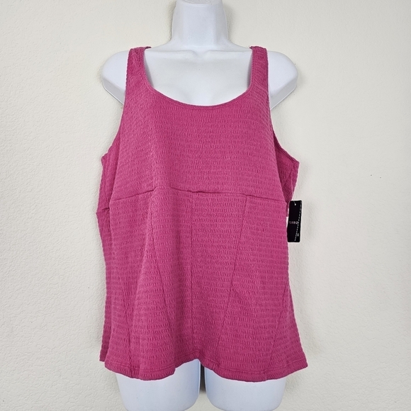 Torrid Festi Smocked Jersey Seamed Corset Tank Top 3X Pink Barbiecore - Picture 2 of 11